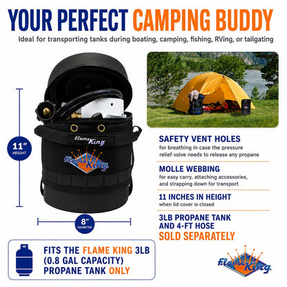 Flame King Propane Gas Hauler for 3lb (0.8gal) Propane Tank Insulated Protective Carry Case