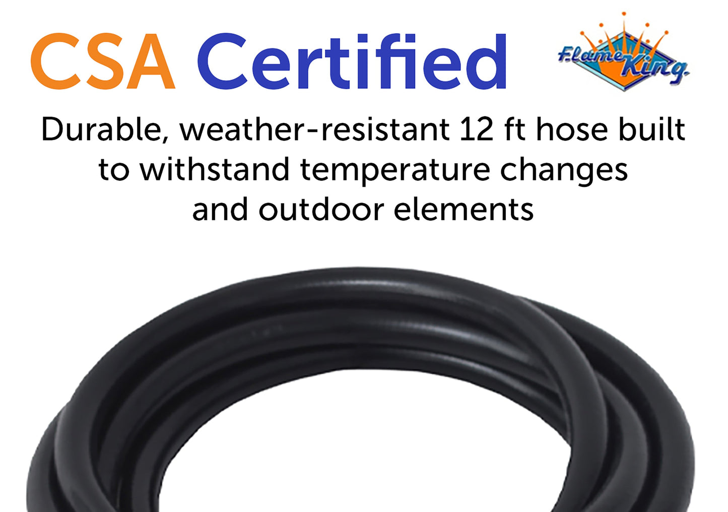 Flame King FK-HTR-QC12FT Propane Gas 3/8" Quick Connect Hose Adapter for Buddy Mr Heaters
