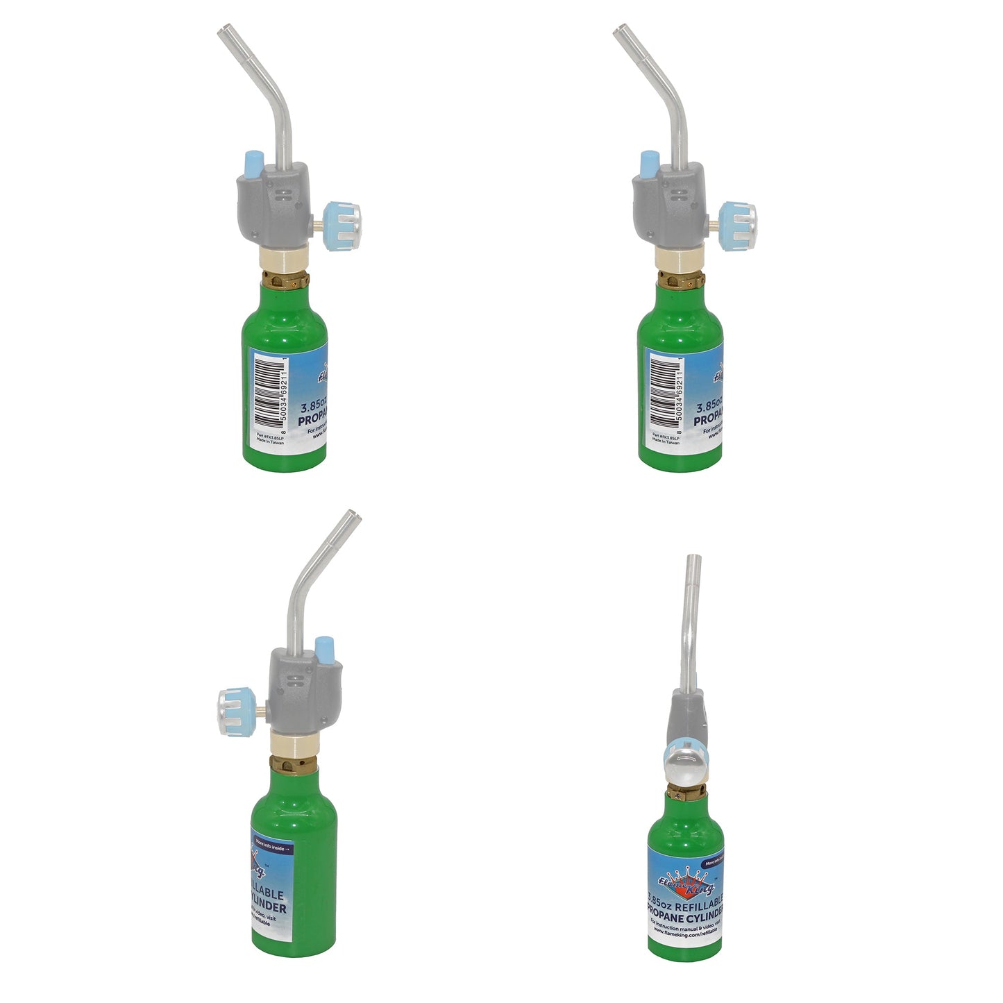 Flame King 1/4 lb Refillable Mini Propane Tank Cylinder - 2-Pack Eco Friendly Tank