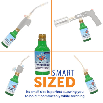 Flame King 1/4 lb Refillable Mini Propane Tank Cylinder - 2-Pack Eco Friendly Tank