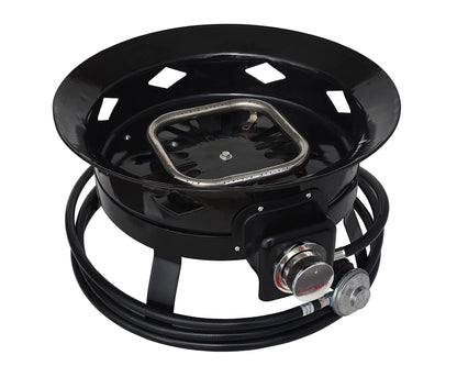 Flame King Outdoor Portable Propane Gas 19″ Fire Pit Bowl with Self Igniter Cover Carry Straps