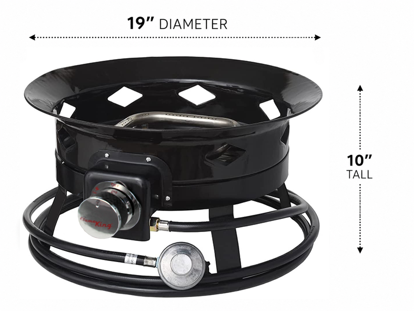 Flame King Outdoor Portable Propane Gas 19″ Fire Pit Bowl with Self Igniter Cover Carry Straps