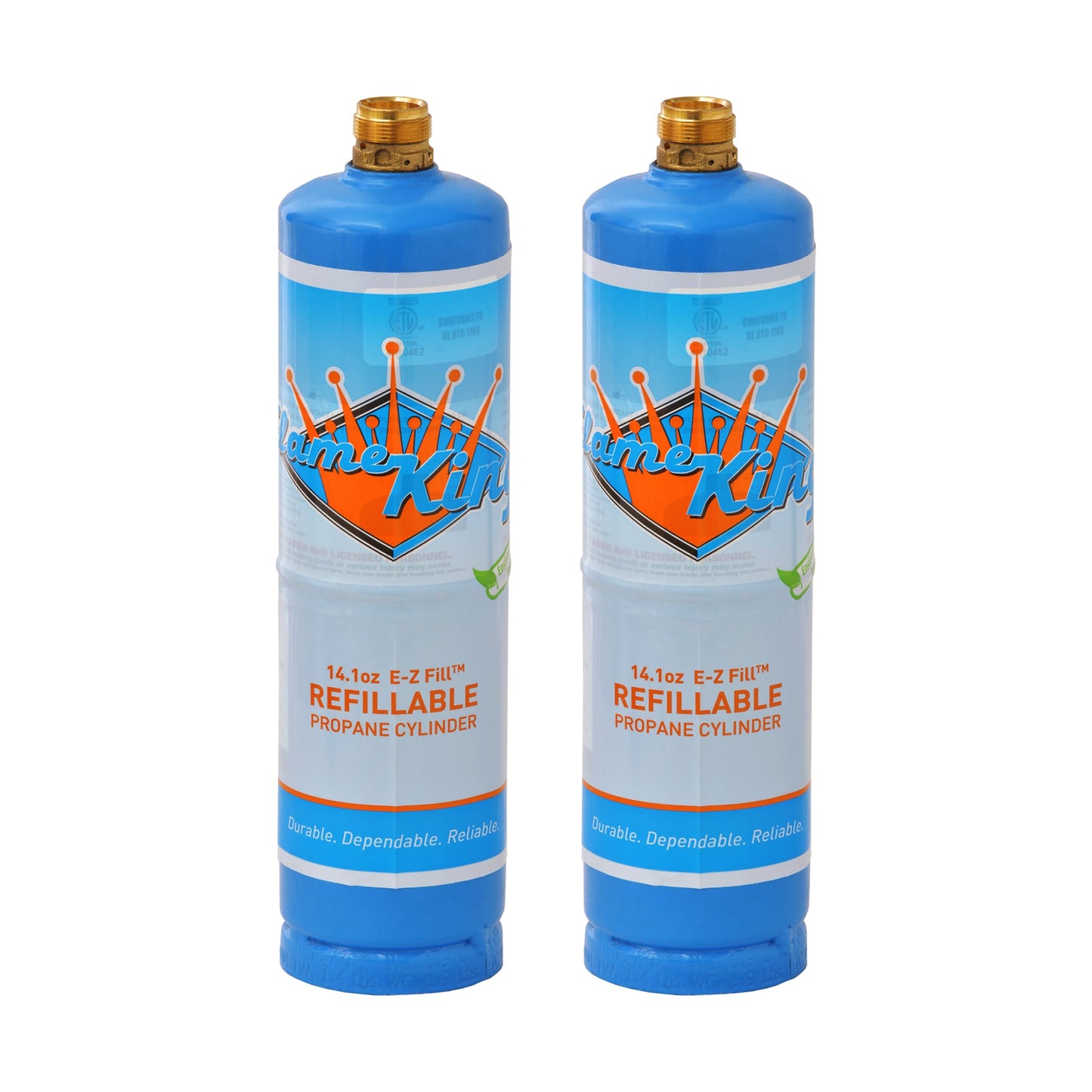 Flame King 1lb Refillable Propane Tank Welding LP Cylinder 14.1 - 2 Pack Eco Friendly Sustainable Tank