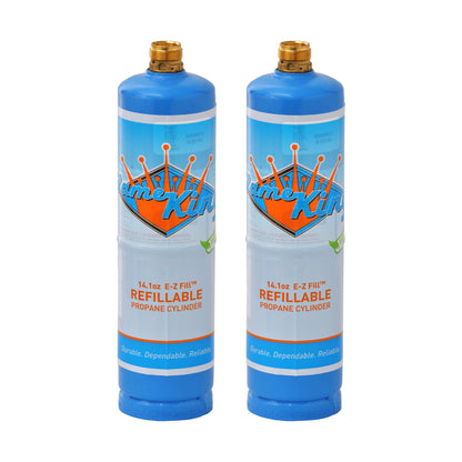 Flame King 1lb Refillable Propane Tank Welding LP Cylinder 14.1 - 2 Pack Eco Friendly Sustainable Tank