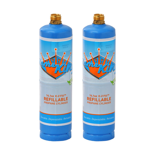 Flame King 1lb Refillable Propane Tank Welding LP Cylinder 14.1 - 2 Pack Eco Friendly Sustainable Tank