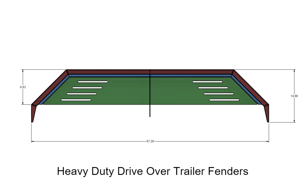 Heavy Duty Weld on DIY Drive Over Trailer Fender Kit Bare Steel - Pair