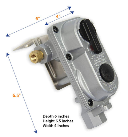 Flame King 2 Stage Auto Propane Gas Regulator with Pls Cover & Long Mount Bracket & 2-12" Pigtails