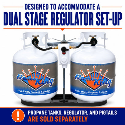 Flame King 20lb Rack for Dual Propane Tank RVs & Trailers
