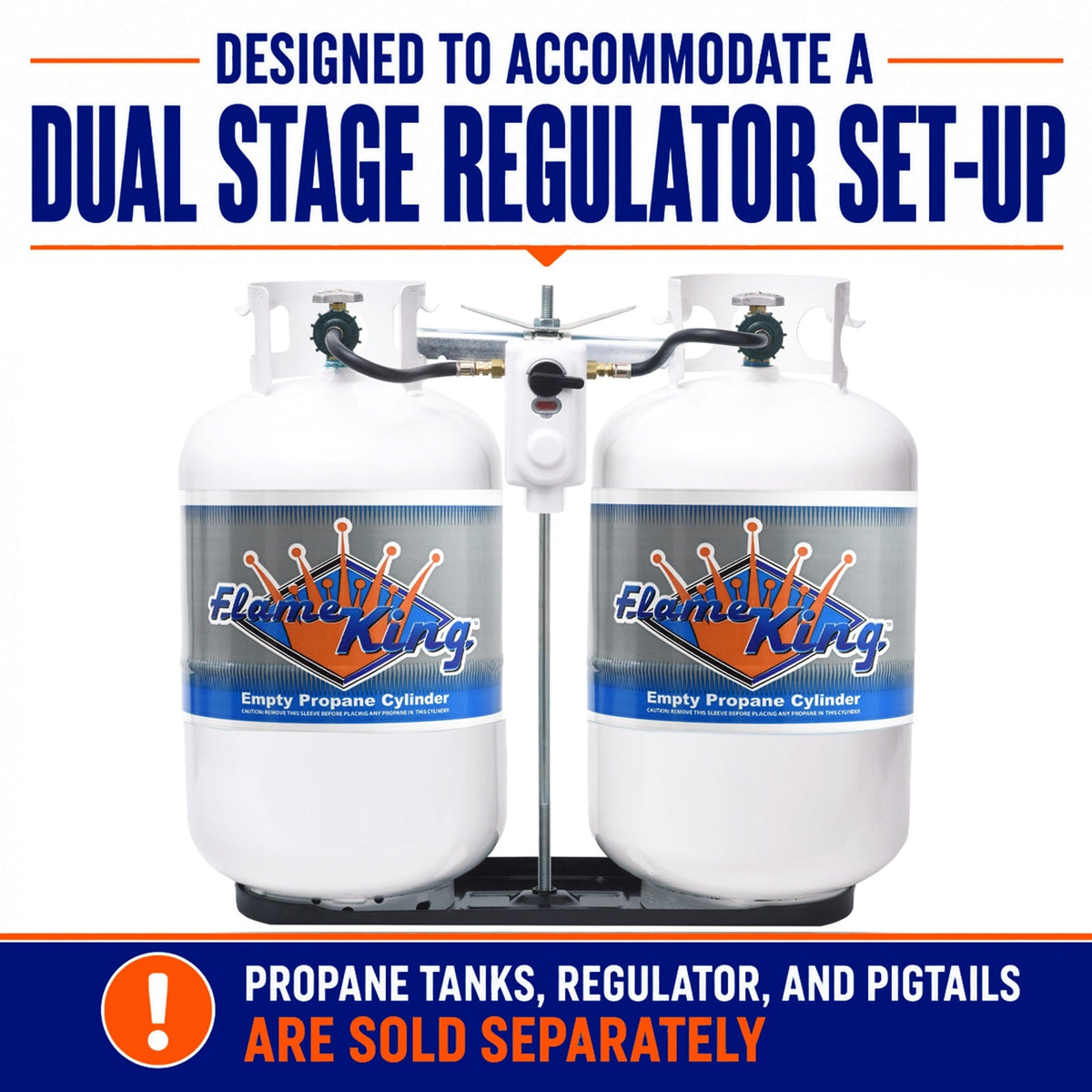Flame King 30lb Rack for Dual Propane Tank RVs & Trailers