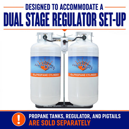 Flame King 40lb Rack for Dual Propane Tank RVs & Trailers