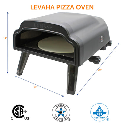 Flame King Outdoor Portable 14-inch Propane Pizza Oven Gas 360 Degree Rotating Stone