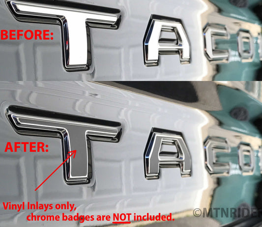 Premium Cast Vinyl Decal Inlays for 2016-2026 Tacoma Tailgate Letters