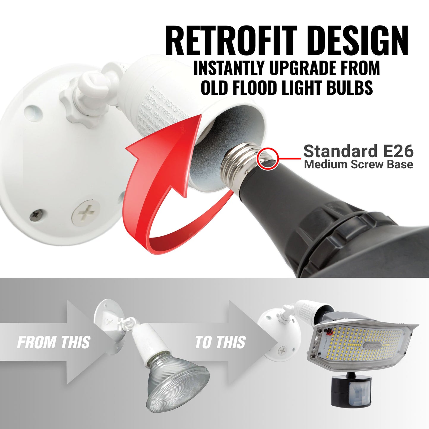 Outdoor Security Motion Yard Flood Light
