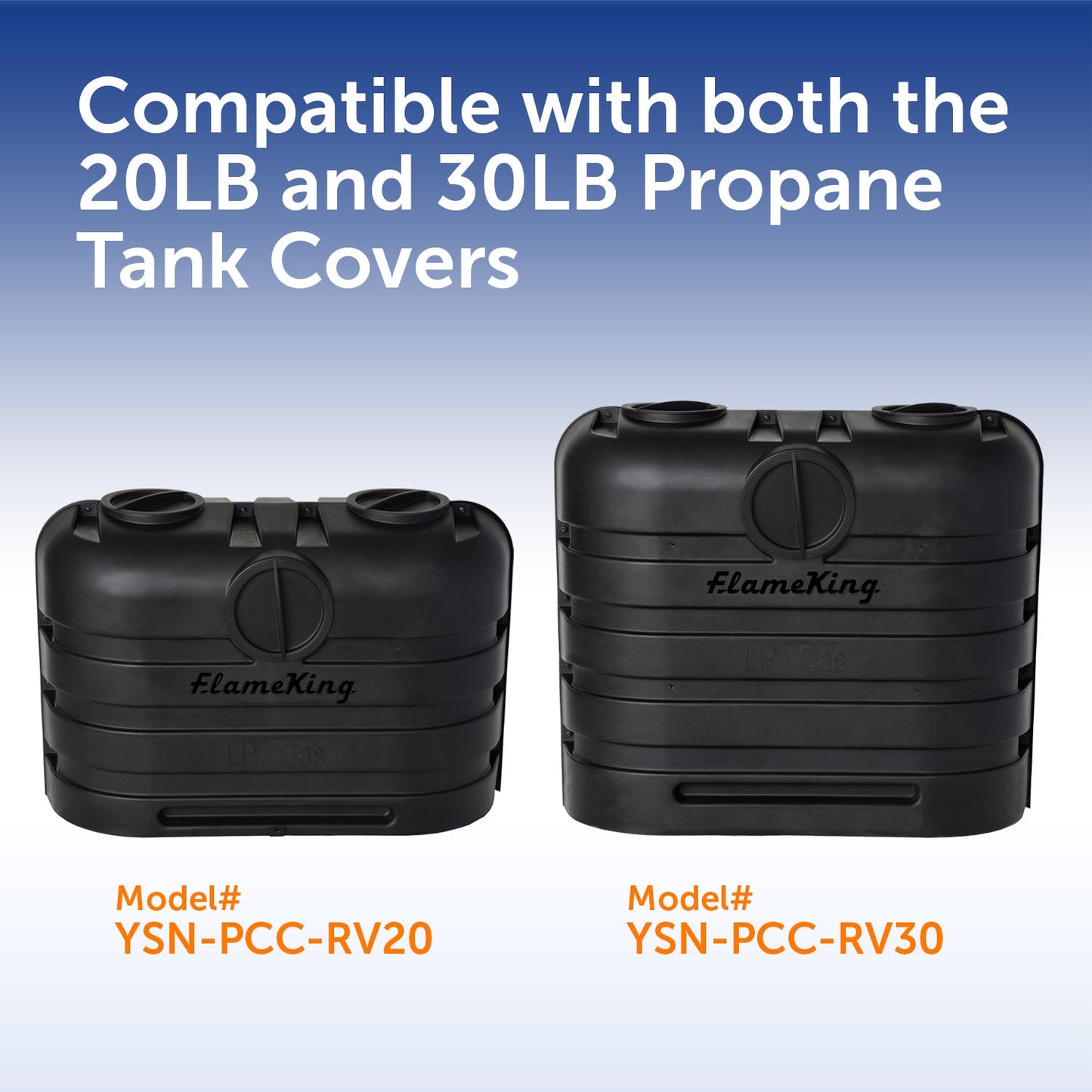 Flame King 2 pack Replacement Caps for Dual Propane Tank Cover - Black
