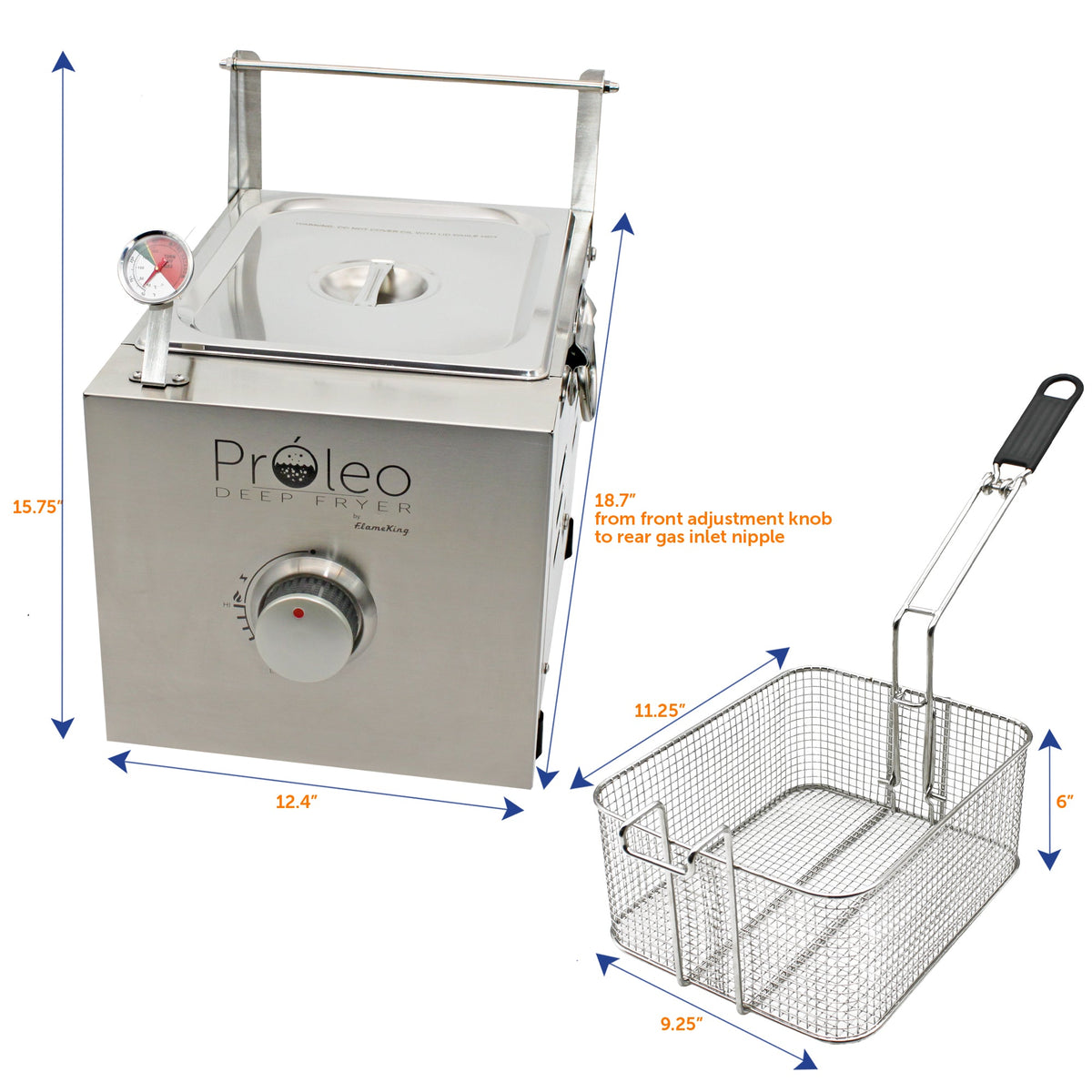 Flame King Proleo Portable Propane Deep Fryer