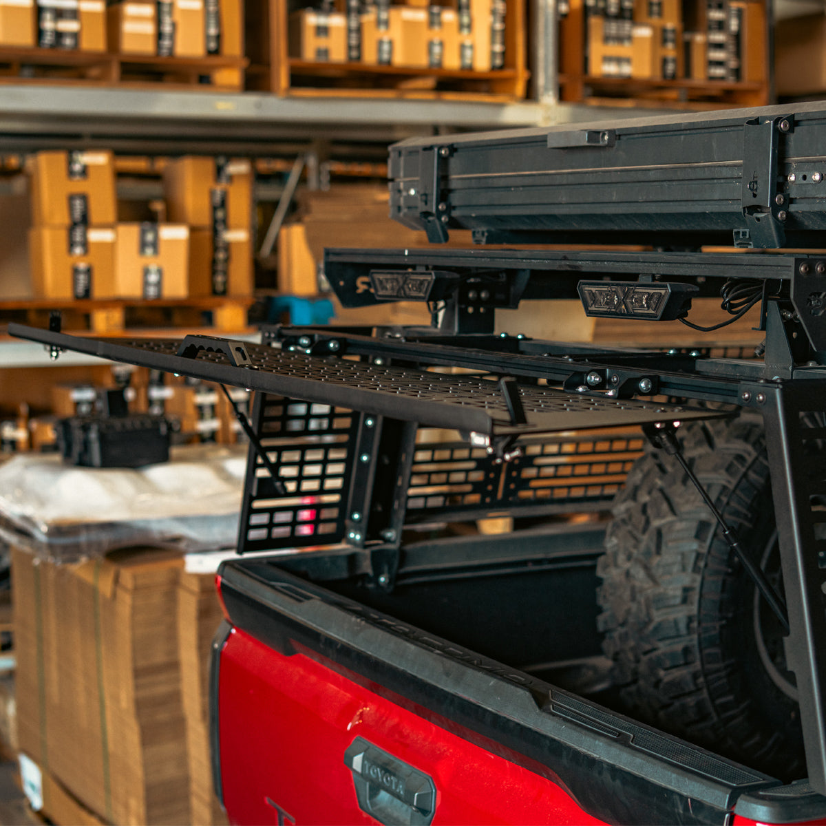 Overland Bed Rack Rear Hatch With Gas Struts for 2005+ Toyota Tacoma
