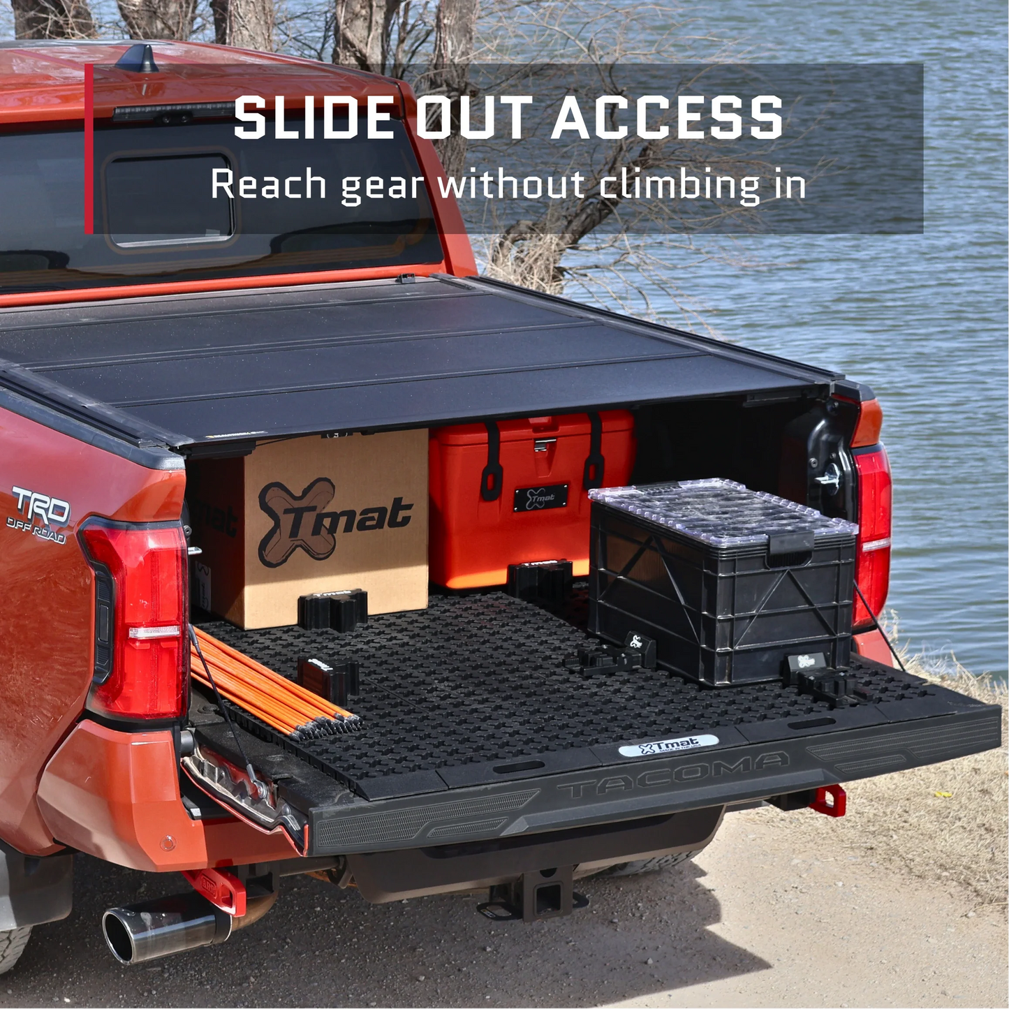 Tmat Compact Truck Bed Organizer Slide Out Mat | Universal Fit