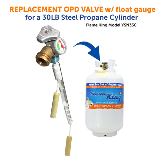 Flame King 30lb OPD Service Valve with Float Gauge