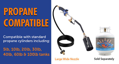 Flame King Auto Ignition Heavy Duty Propane Torch Weed Burner 340,000 BTU with Blast Trigger