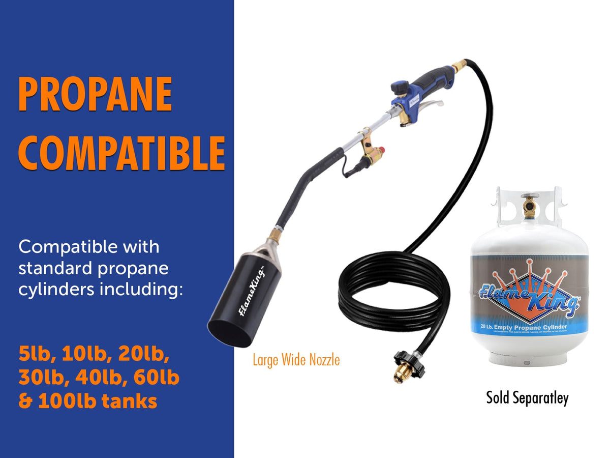 Flame King Auto Ignition Heavy Duty Propane Torch Weed Burner 340,000 BTU with Blast Trigger