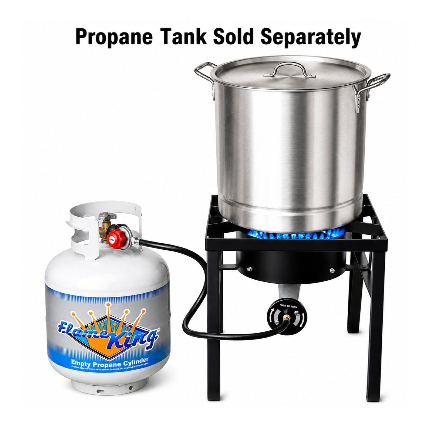 Flame King Heavy Duty 200,000 BTU Propane Gas Single Burner Cooker