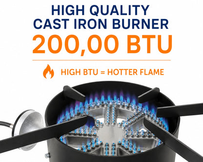 Flame King Heavy Duty 200,000 BTU Propane Gas Single Burner Cooker