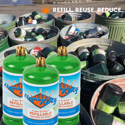 Flame King Eco Friendly Sustainable 1lb Empty Refillable Propane Tank LP Cylinder
