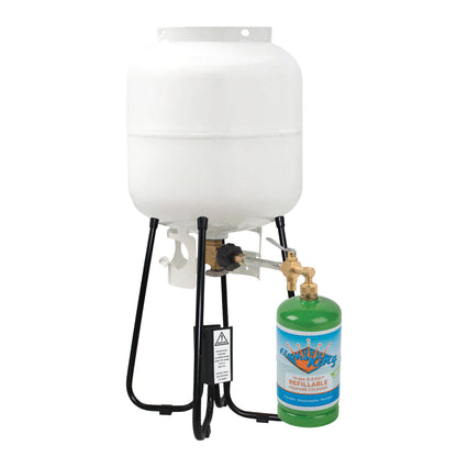 Flame King 1 lb Refillable Propane Cylinder Kit with Adapter & Stand