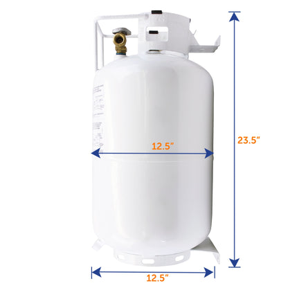 Flame King 30lb Horizontal Propane Cylinder Tank With Valve and Gauge RV Trailer