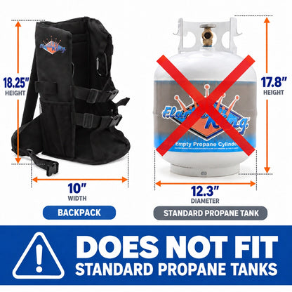 Flame King Propane Tank Backpack Carrier for 5lb or 10lb Cylinder For Weed Burner Torch