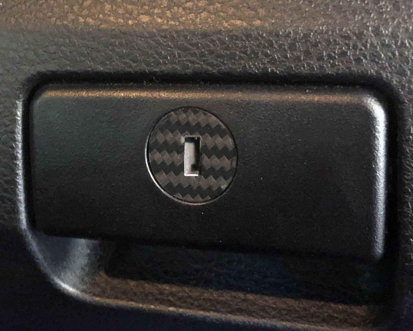 Carbon Fiber Textured Vinyl Decals for 2016-2023 Tacoma Glovebox Keyhole