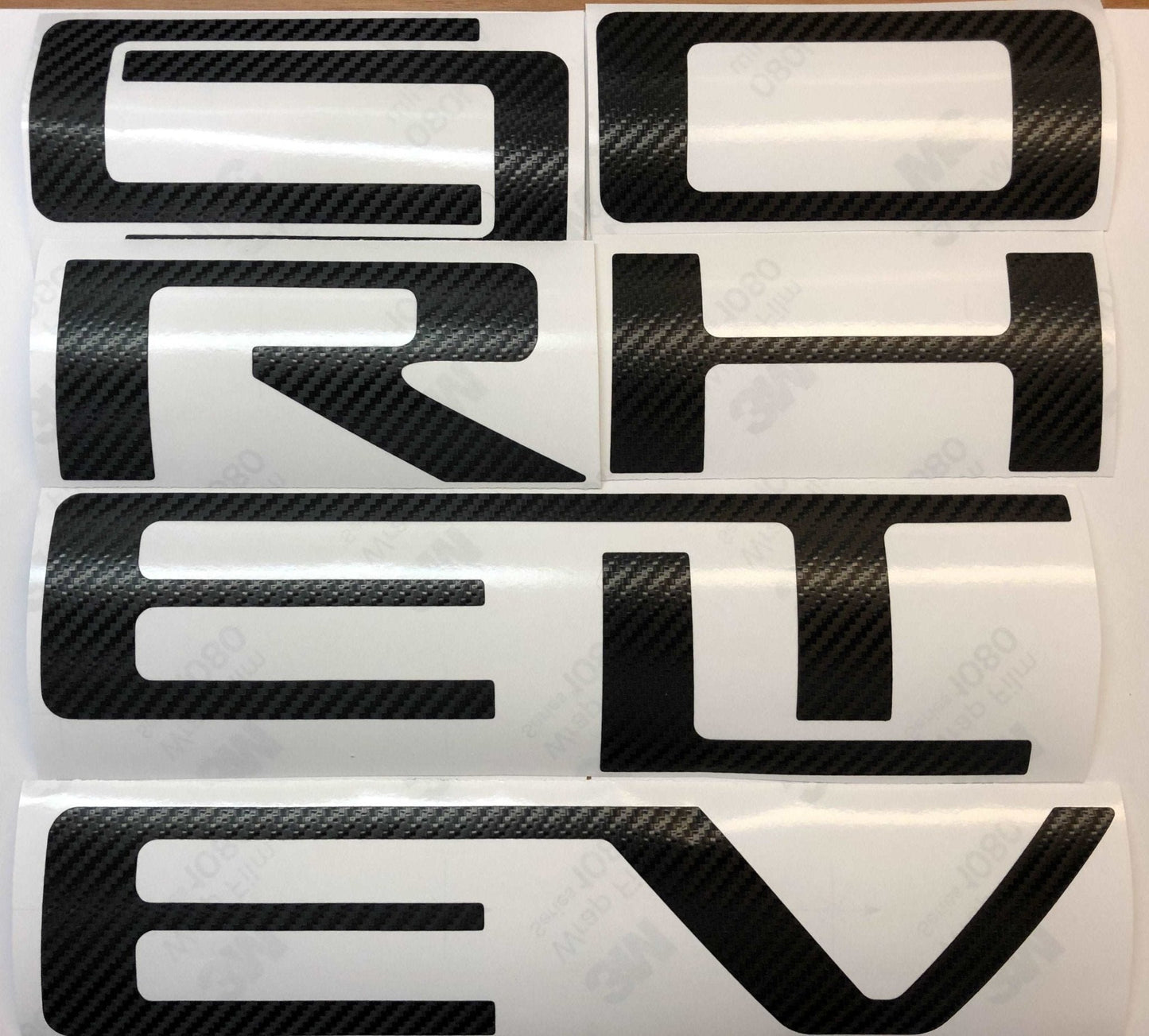 Carbon Fiber Textured Vinyl Decal Letter Inserts for 2019-2026 Silverado Tailgate