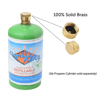 Flame King 1 lb Propane Tank Caps - Brass Cylinder Caps (4 Pack)
