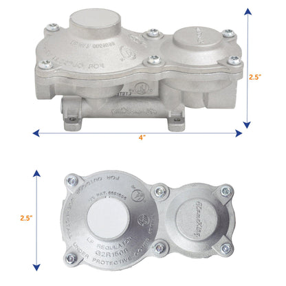 Flame King 2-Stage 150,000 BTU Propane LP Vertical Super Compact Regulator