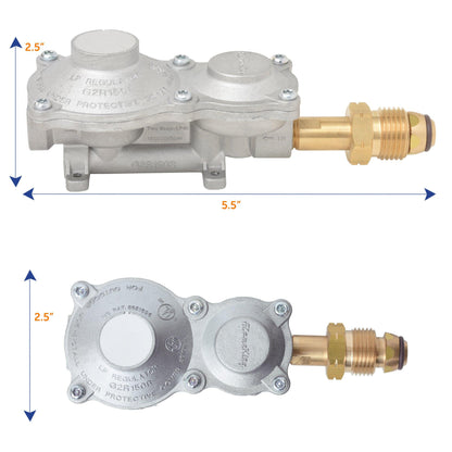 Flame King 2-Stage 150,000 BTU Propane LP Horizontal Super Compact Regulator