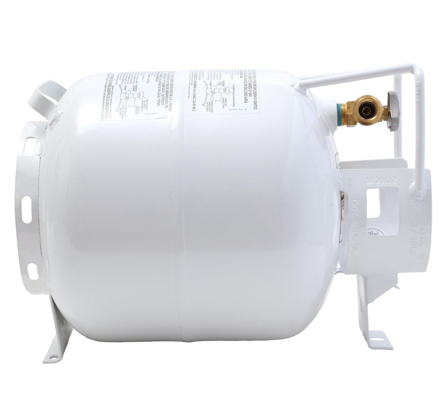 Flame King 20lb Horizontal Propane Cylinder Tank With Valve and Gauge Rv Trailer