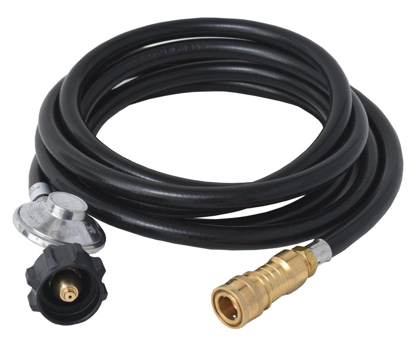 12FT QCC/Type 1 Regulator Hose with 1/4 Quick-Connect Adapter for Flame King Heaters and Buddy Mr Heaters