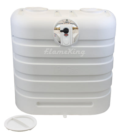 Flame King Dual 30LB LP Propane Tank Light Plastic Heavy Duty Cover RV Trailer White