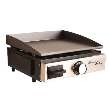 Flame King Flat Top Portable Propane Griddle with Cast Iron Burner