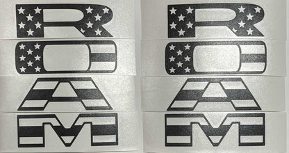 Premium Cast Matte Black Die-Cut Vinyl Flag Decals for 2019-2026 RAM Doors