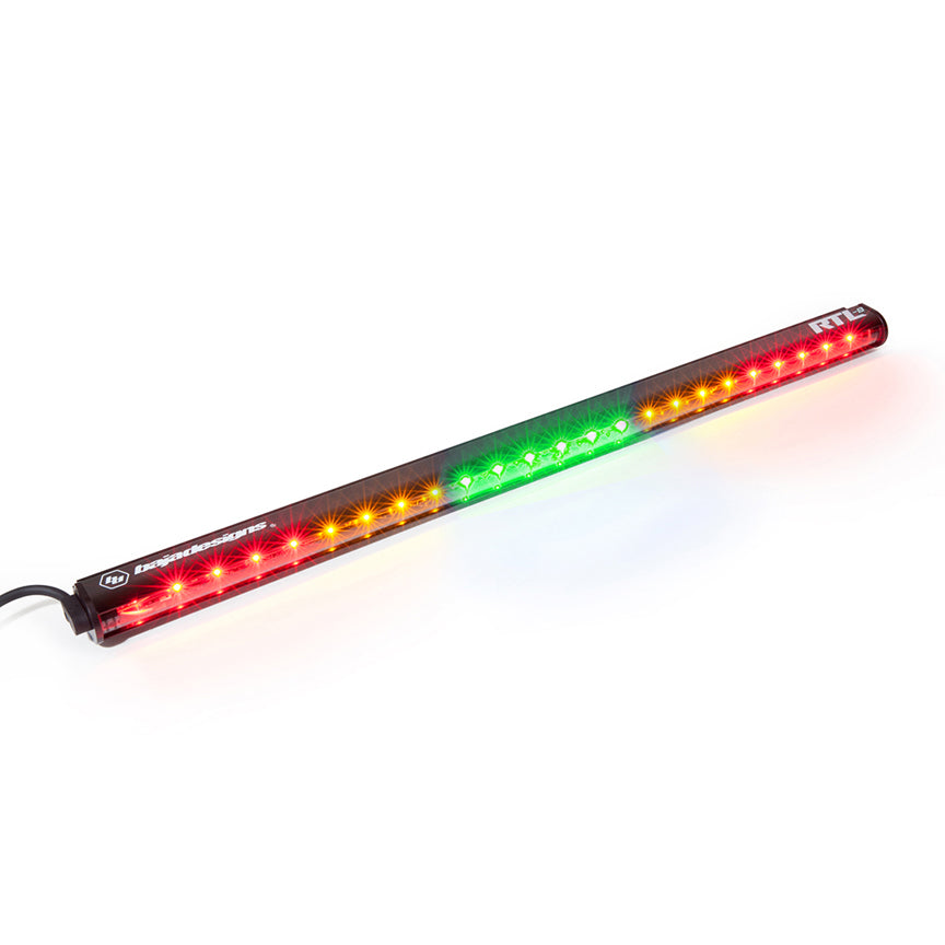 30 Inch Light Bar RTL-G Solid Amber, Green Center, Flashing Amber Baja Designs