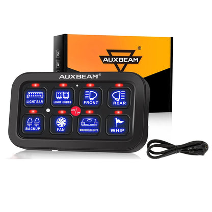 Auxbeam 8 Switch Controller with Blue Backlight & Fuse Box (BA80)