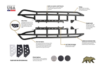 2010-2024 TOYOTA 4RUNNER TRAIL EDITION BOLT ON ROCK SLIDERS