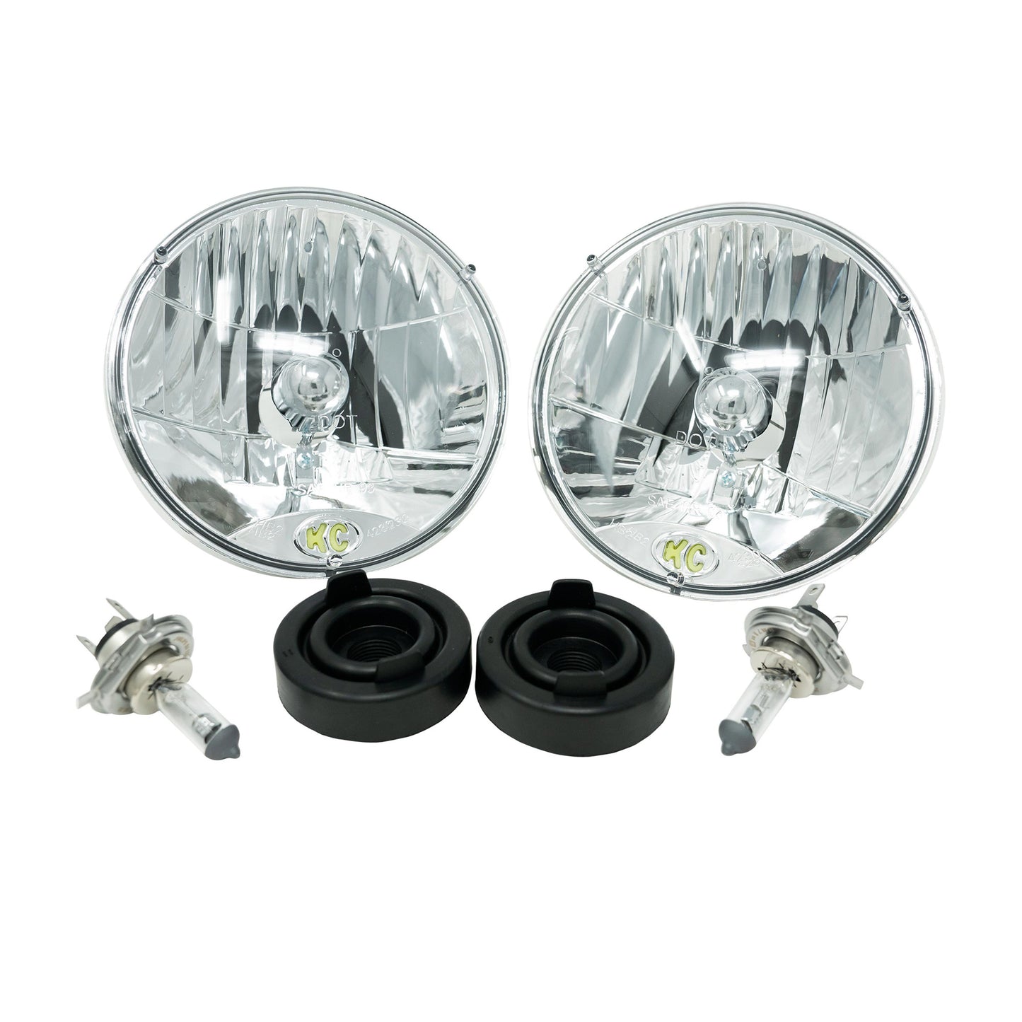 7 Headlight - H4 Halogen - 2-Lights - 55W / 60W DOT Headlight - Universal  / fits 97-06 Jeep TJ