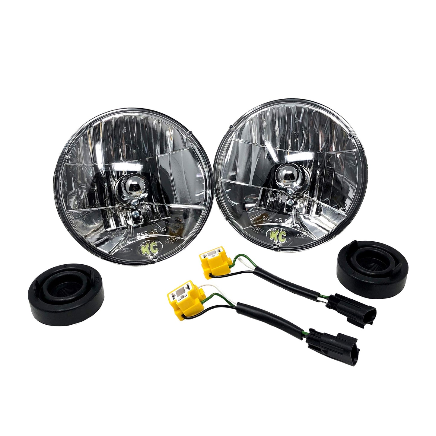 7" Headlight - H4 Halogen - 2-Lights - 55W / 60W DOT Headlight - for 07-18 Jeep JK