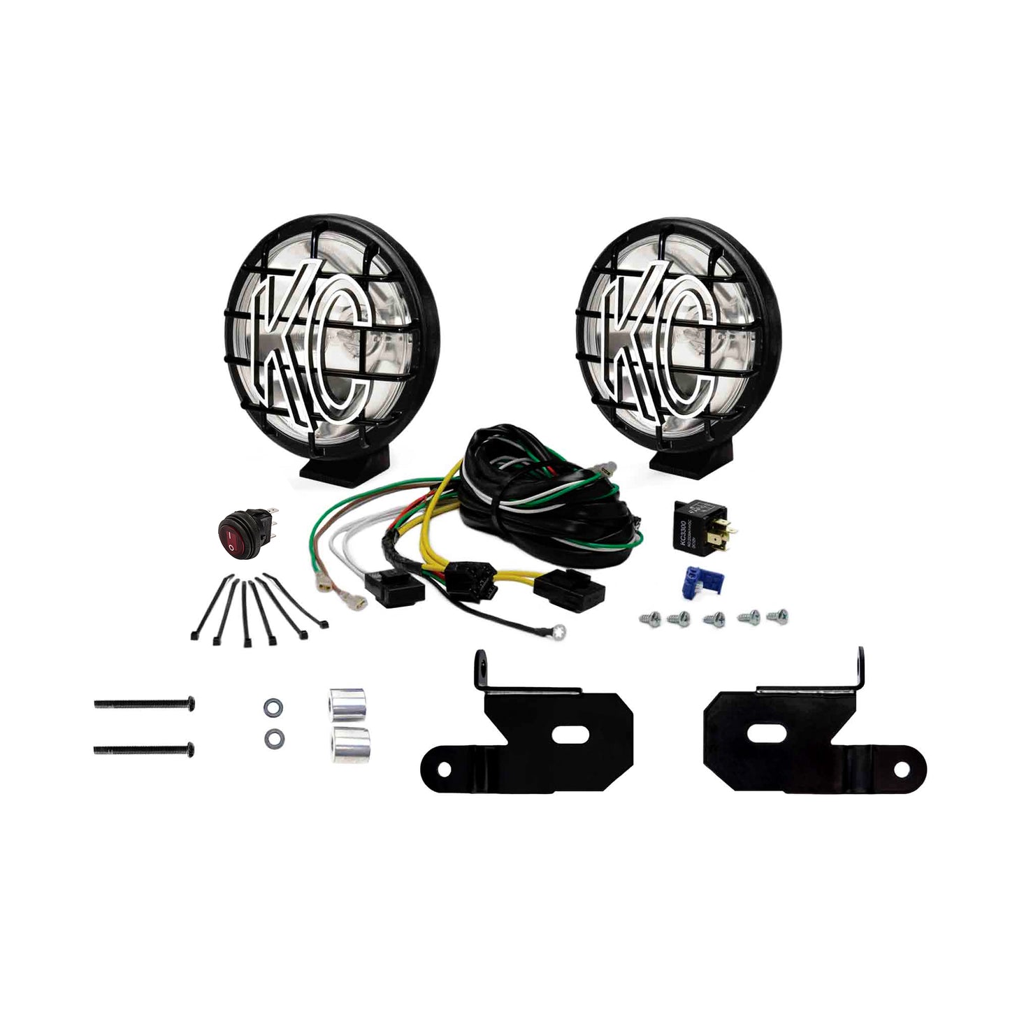 6" Apollo Pro Halogen - 2-Light System - Pillar Mount - 100W Spot Beam - for 18-24 Jeep JL/JT/4xe