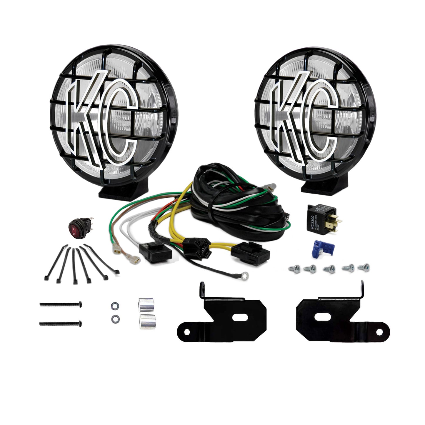 6" Apollo Pro Halogen - 2-Light System - Pillar Mount - 100W Spread Beam - for 18-24 Jeep JL/JT/4xe